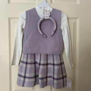 New with tags- Girls Tommy Bahama Lavender and Cream Knit Ensemble